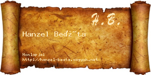 Hanzel Beáta névjegykártya